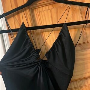 Elegant Black Spaghetti Strap Dress